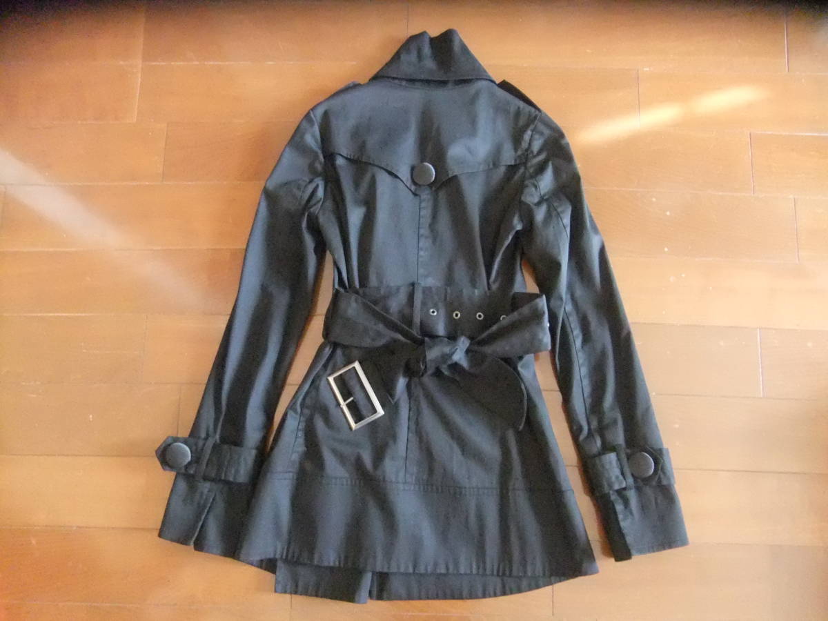  beautiful goods!LIP SERVICE. black trench coat,M size!