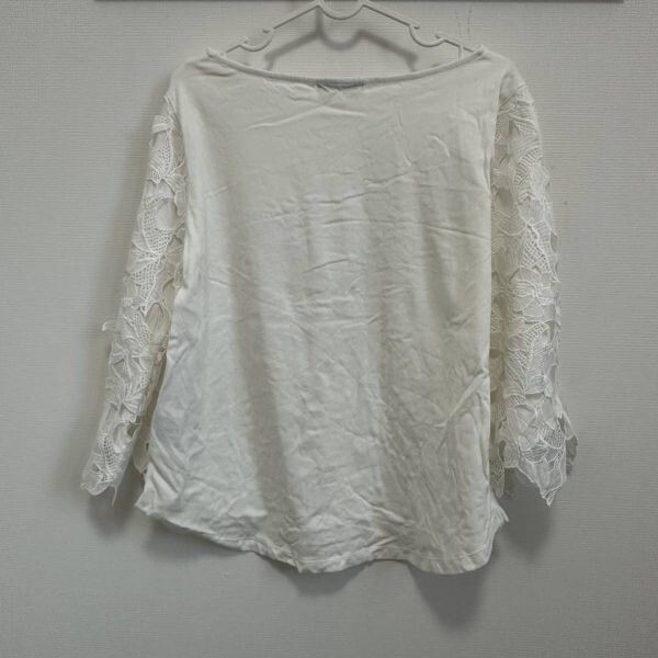 GLOBAL WARK 長袖トップス Tシャツ カジュアル レース柄 ホワイト ◎16-22_画像3