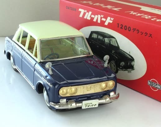 【GINGER掲載商品】 当時物 日本製ブリキおもちゃ バンダイダットサンブルーバード 自動車