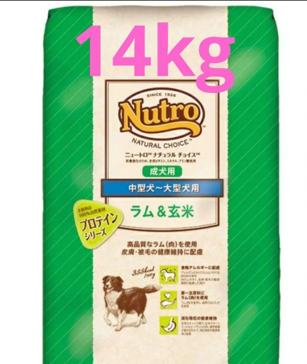 ⑩ナチュラルチョイス 成犬 中型犬〜大型犬用 ラム 14kg ニュートロ ナチュラル チョイス ラム&玄米 中型犬~大型犬用 成