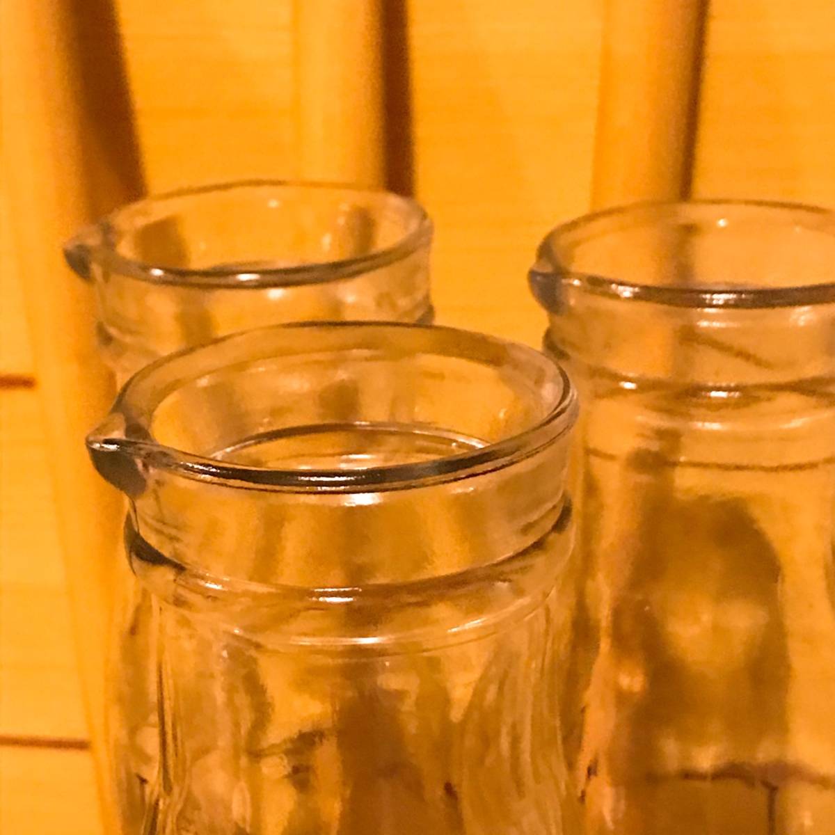 ★SALE！アンティーク ガラス製 ドレッシングボトル 3個セット! レシピ メモリ付き キッチン インテリア 花瓶 プランター デキャンター の画像5
