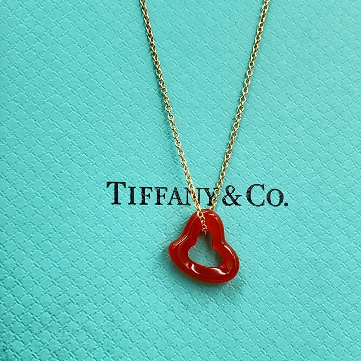 希少TIFFANY&Coティファニーロッククリスタルハートカーネリアンネックレス