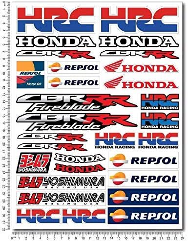 送料無料 HRC Repsol HONDA RACING レプソル ステッカー シール デカール シート セット 23x31 cm