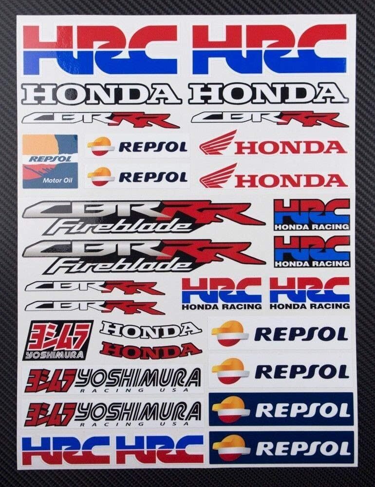 送料無料 HRC Repsol HONDA RACING レプソル ステッカー シール デカール シート セット 23x31 cm