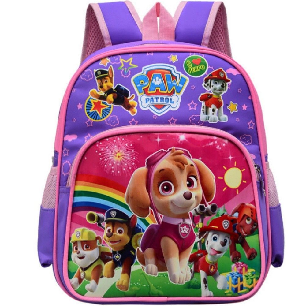 パウパトロール 子供リュックサック キッズリュック 通園バッグ パープル 軽量 大容量 撥水加工