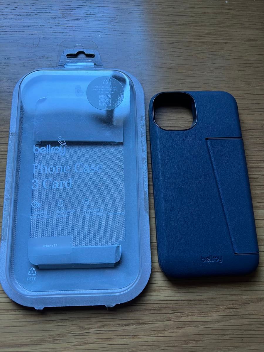 Bellroy ベルロイ iPhone 13 携帯ケース レザー 本革 カードケース 紺 ネイビー 未使用