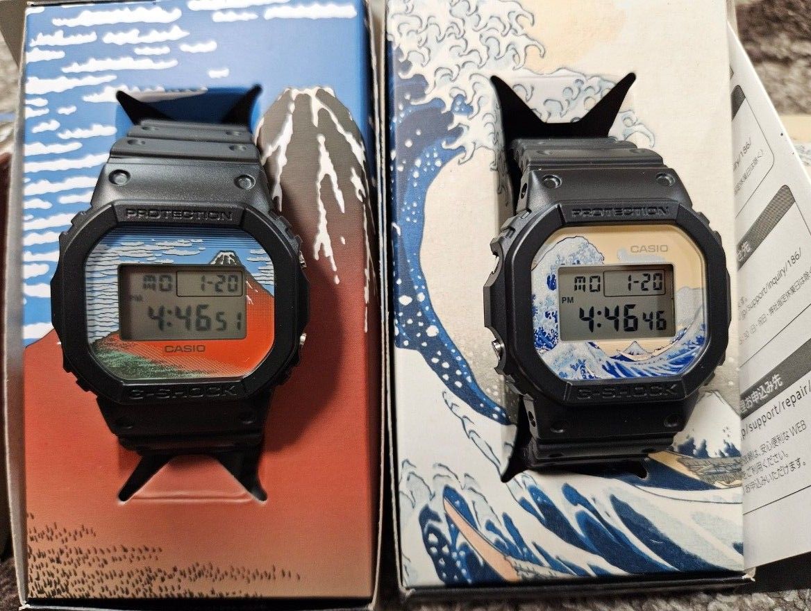 CASIO G-SHOCK 葛飾北斎 DW-5600KHK24-1JR KHG24-1JR 新品 ペア CASIO G-SHOCK 葛飾北斎 DW-5600KHK24-1JR KHG24-1JR 新品 ペア