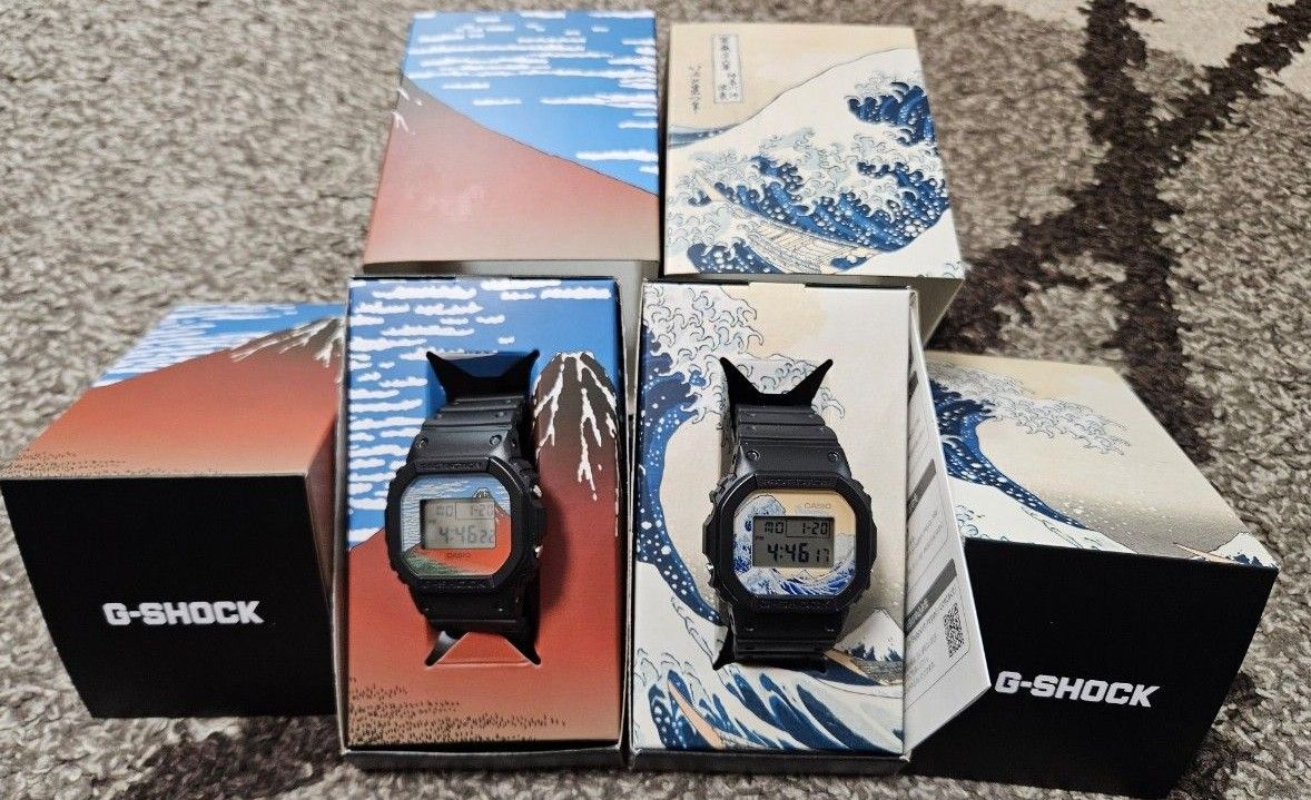 CASIO G-SHOCK 葛飾北斎 DW-5600KHK24-1JR KHG24-1JR 新品 ペア CASIO G-SHOCK 葛飾北斎 DW-5600KHK24-1JR KHG24-1JR 新品 ペア