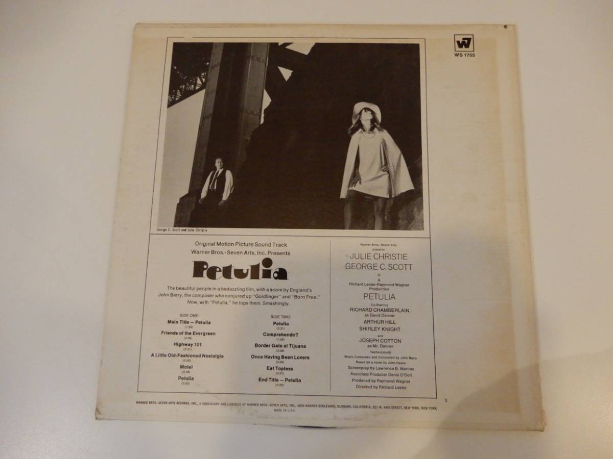  【LP】！！送料510円！！）ost「Petulia（華やかな情事）」John Barry、ジョン・バリー、1968年、007_画像2