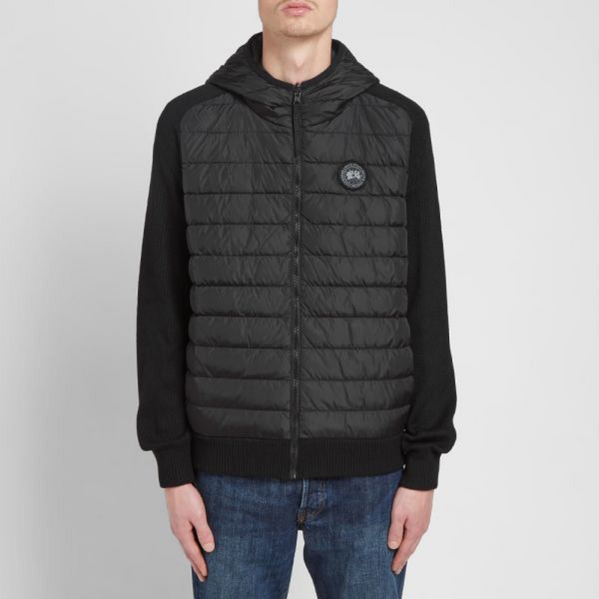 CANADA GOOSE BLACK LABEL ニットダウンジャケット Mサイズ ブラック リバーシブル ハイブリッド