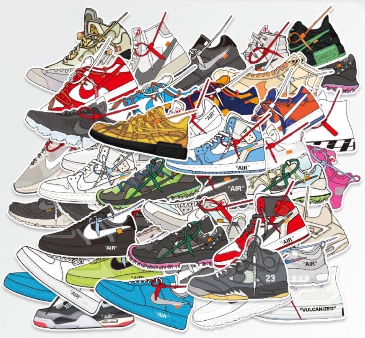 NIKE ナイキ OFF−WHITE スニーカー シール ステッカー 50枚 NIKE ナイキ OFF−WHITE スニーカー シール ステッカー 50枚