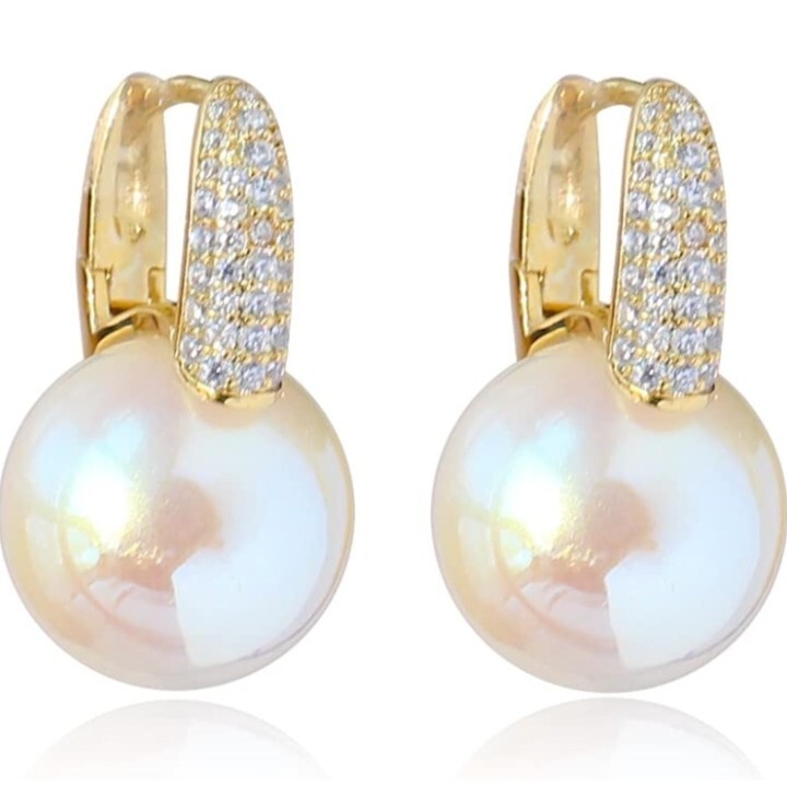 可愛いパール葉 ピアス レディース 人気 金属アレルギー対応 リング ピアス18金 つけっぱなし ゆれる ハワイアンジュエリー_画像6