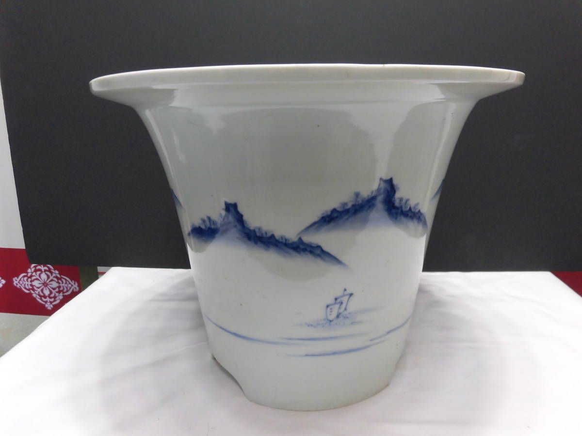 花 園芸用品植木 盆栽 植木鉢 観賞用 献上品 鍋島焼山水文鉢 未使用品 江戸後期 保証的詳細資料 Yahoo 拍賣代標 From Japan