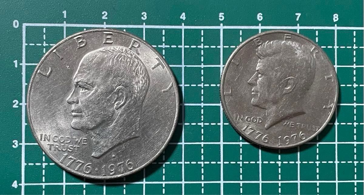 1976年 アメリカリバティコイン アイゼンハワー1ドル ケネディ50 1976年 アメリカリバティコイン アイゼンハワー1ドル ケネディ50