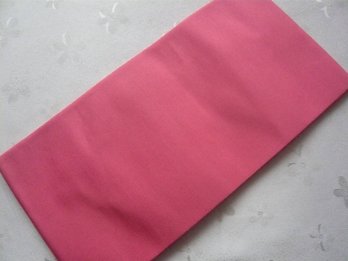 *未使用美品★袴下帯★伊達締め★お洒落!紅赤色 細かい縞柄★本場筑前博多織 絹100%★伊達締★浴衣 着物★4011_画像6