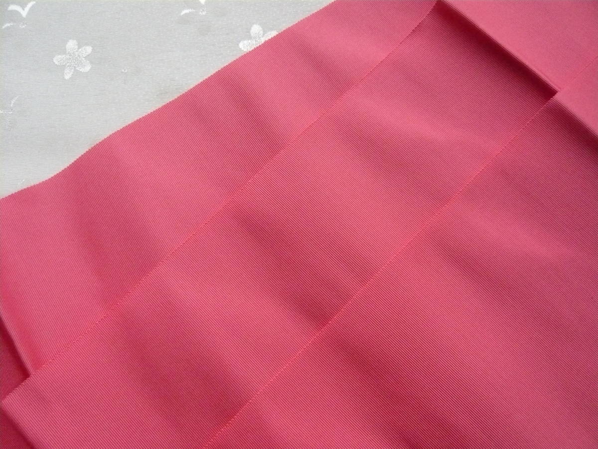 *未使用美品★袴下帯★伊達締め★お洒落!紅赤色 細かい縞柄★本場筑前博多織 絹100%★伊達締★浴衣 着物★4011_画像10