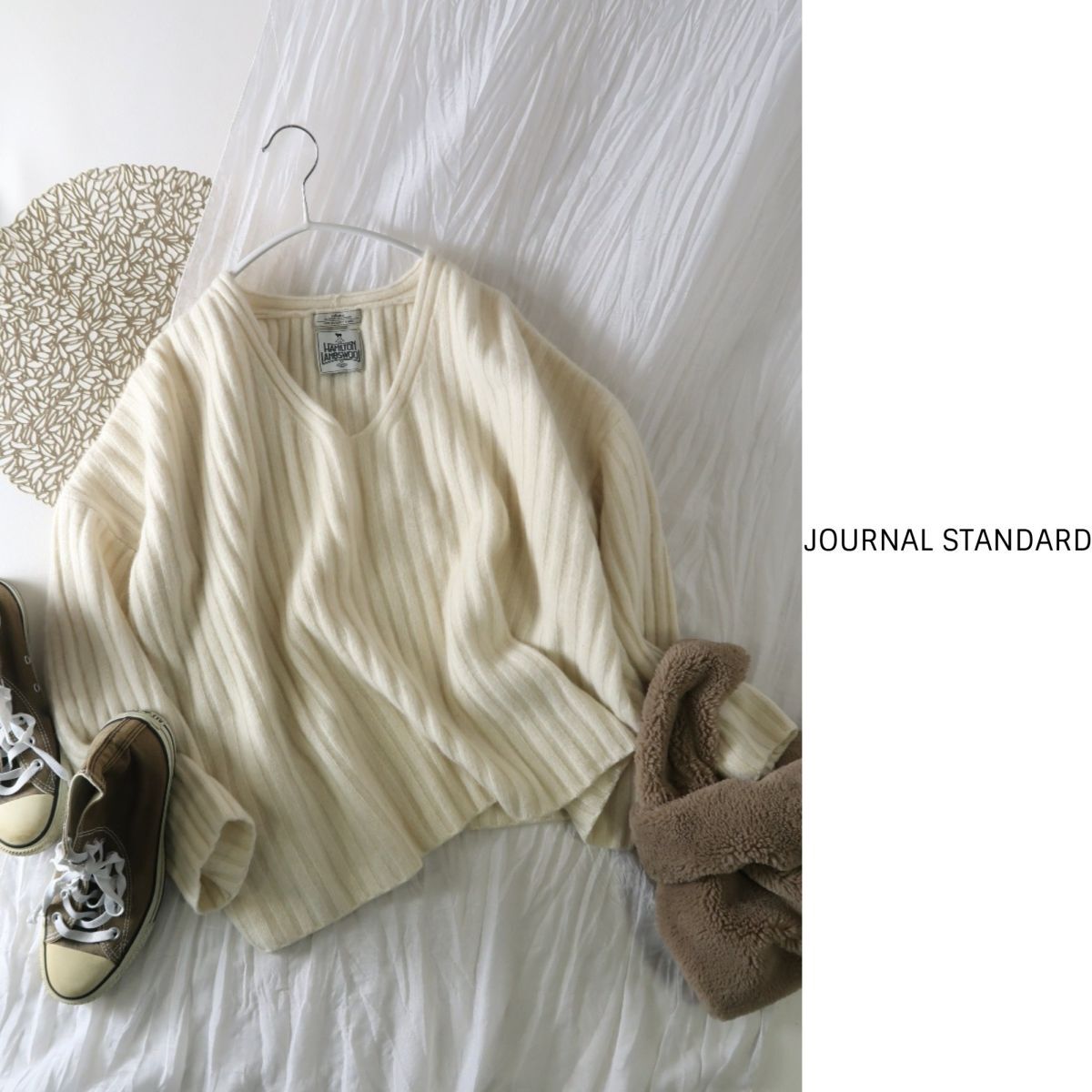 1.1万☆ジャーナルスタンダード JOURNAL STANDARD☆ハミルトンVネック Fサイズ☆Y-F 0380