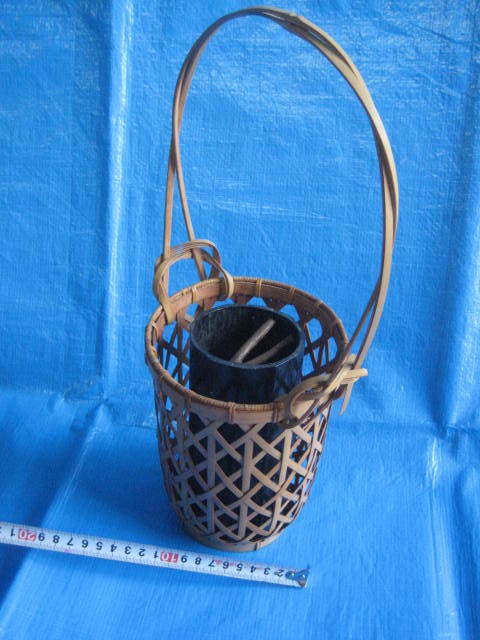  valuable! good-looking flower vase beautiful goods bamboo . bamboo skill flower basket raw . flower . tool shoB-waA6