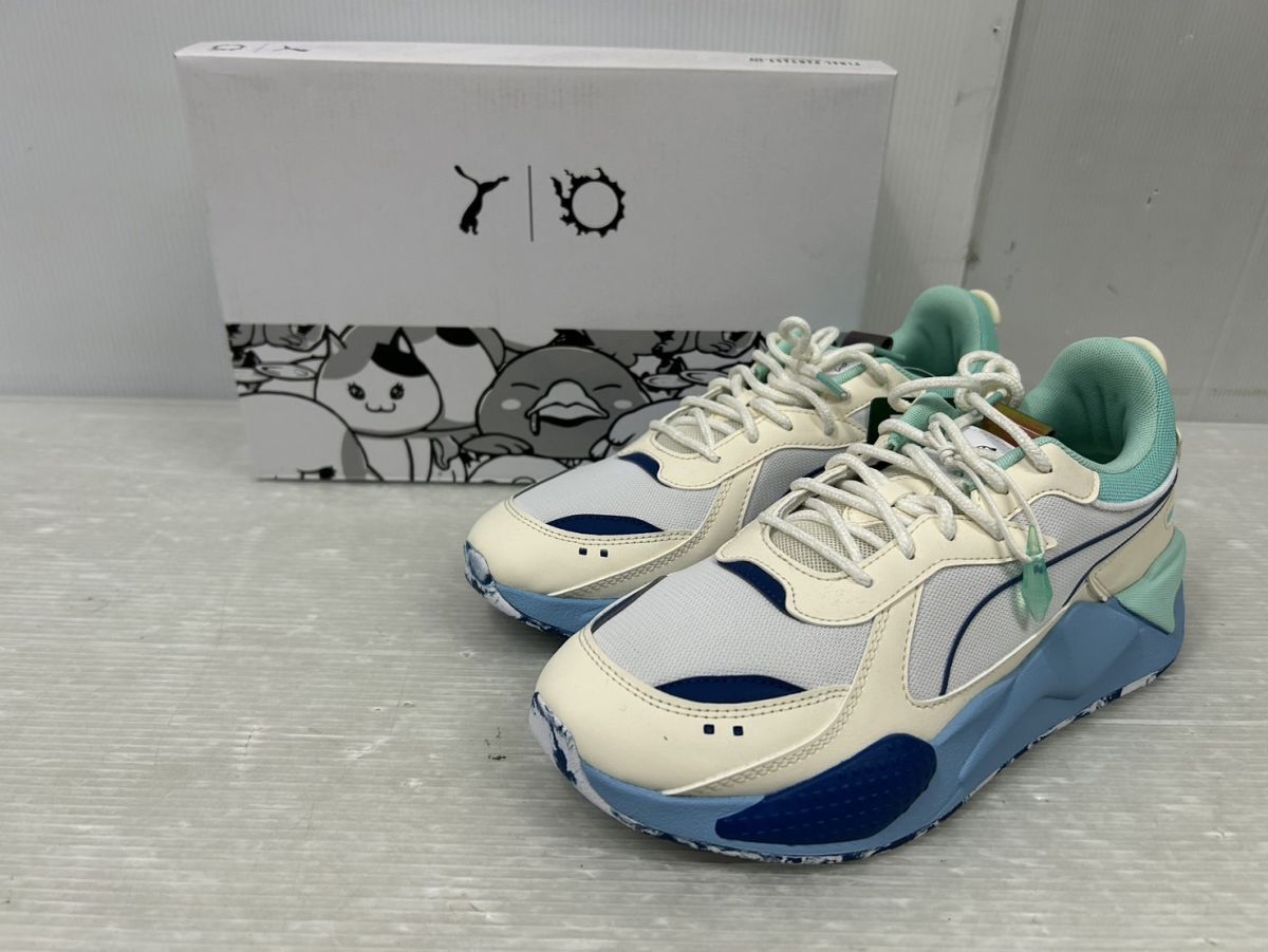 HS303-250115-150【未使用】Final Fantasy 14 × Puma RS-X ファイナルファンタジー14 × プーマ RS-X ホワイト/ダスティアクア 27.5cm