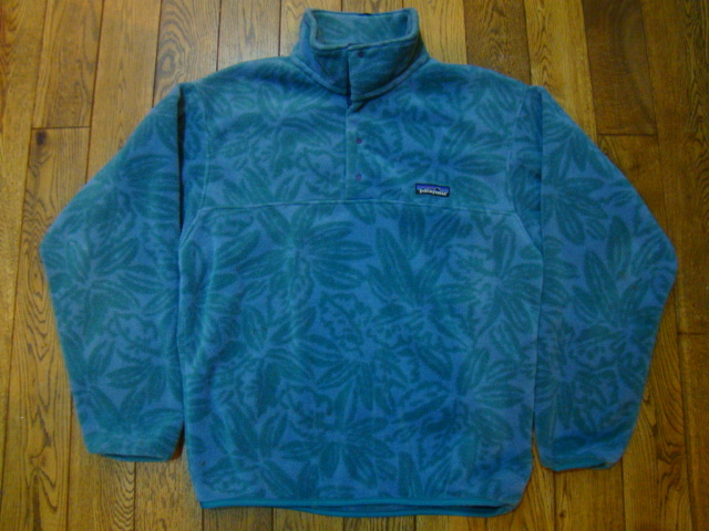 90s USA製 patagonia Snap-T 総柄 XS スナップT フリース プルオーバー ジャケット パタゴニア_画像1