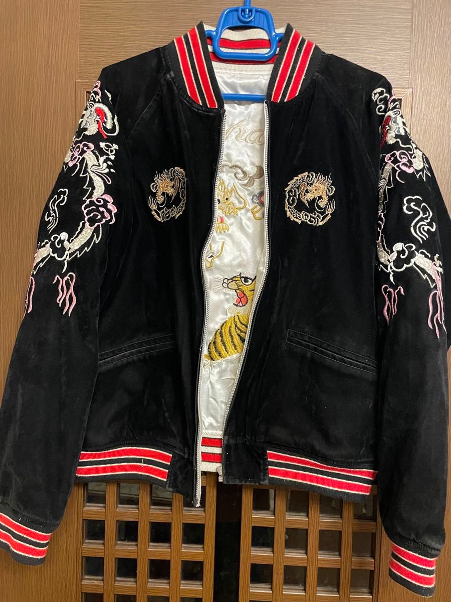 別珍 スカジャン リバーシブル 舞妓さんと龍と虎 女性用 M-L 別珍 スカジャン リバーシブル 舞妓さんと龍と虎 女性用 M-L