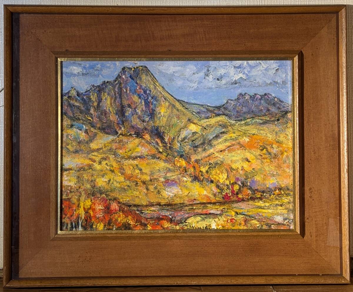 【真作】絵画 油彩8号 秋の彩りを描いた山岳風景画 自然の美を表現 V100 真作】絵画 油彩8号 秋の彩りを描いた山岳風景画 自然