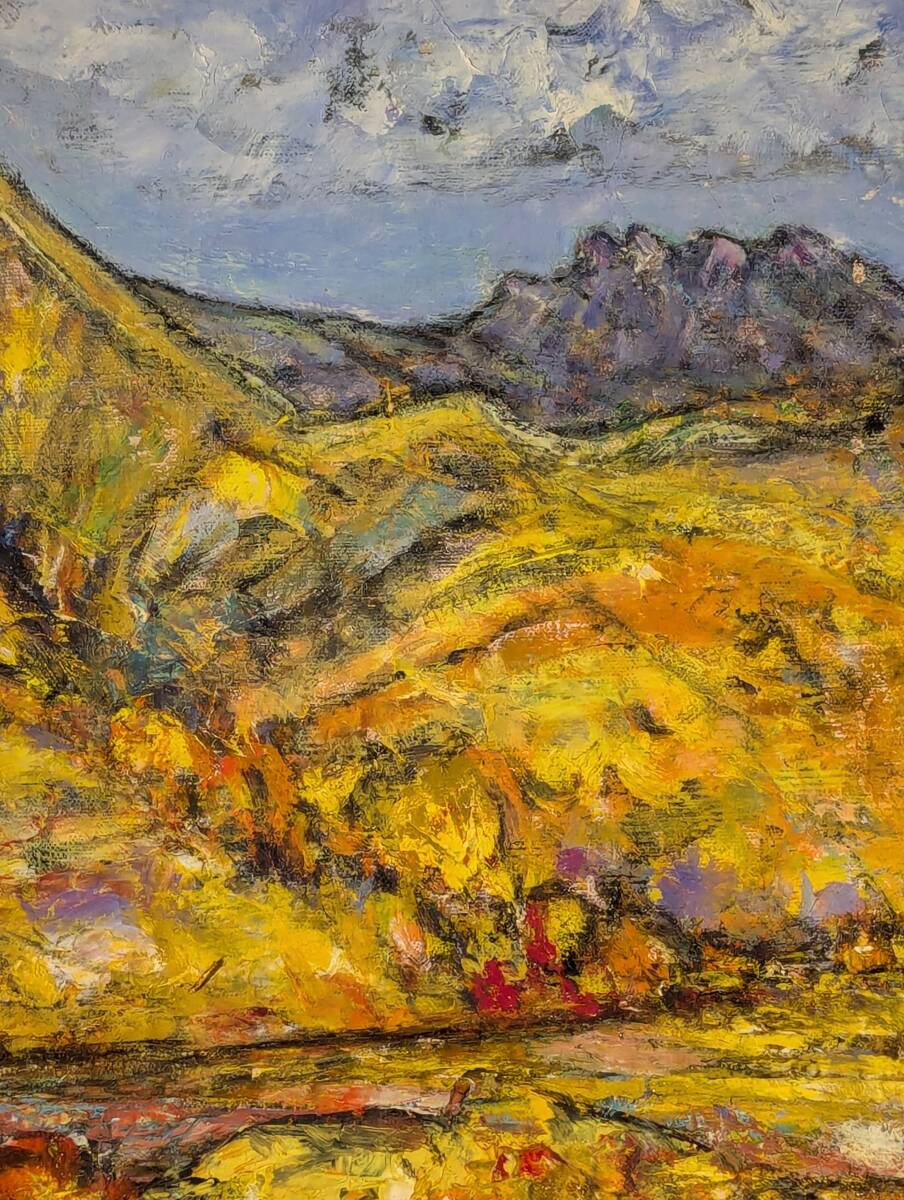 【真作】絵画 油彩8号 秋の彩りを描いた山岳風景画 自然の美を表現 V100 真作】絵画 油彩8号 秋の彩りを描いた山岳風景画 自然の美を表現