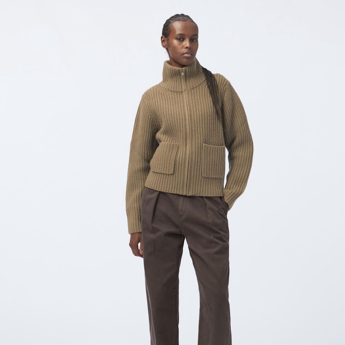 新品未開封】UNIQLO U ユニクロ ユー ラムブレンドジップアップ 新品未開封】UNIQLO U ユニクロ ユー ラムブレンドジップアップ