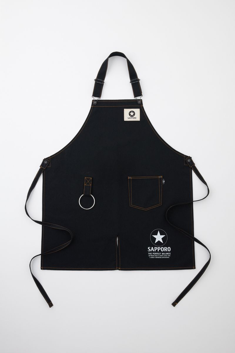 サッポロ黒ラベル エプロン SHIMA DENIM WORKSコラボデニム サッポロ黒ラベル エプロン SHIMA DENIM WORKSコラボデニム