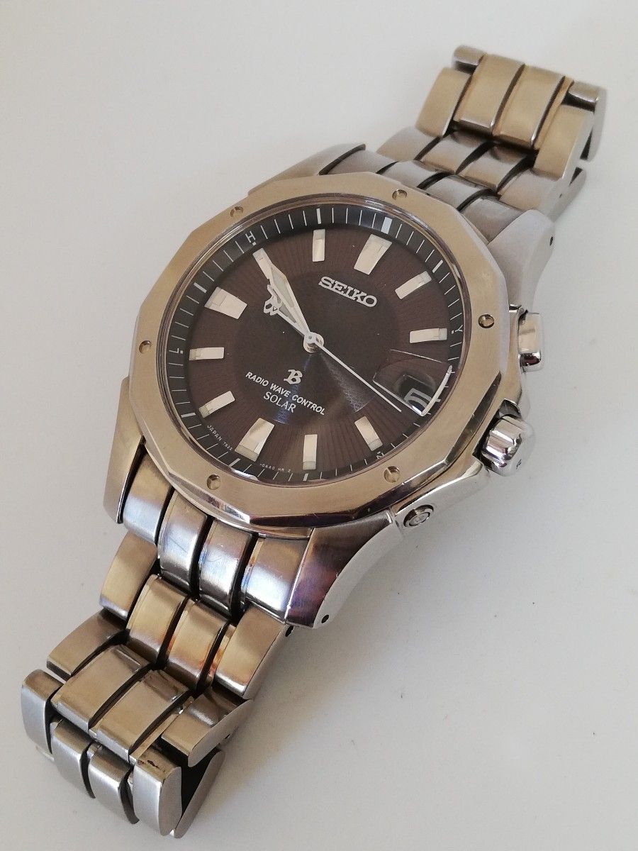 電波ソーラー 美品 希少】SEIKO セイコー ブライツ チタン 7B22 電波ソーラー 美品 希少】SEIKO セイコー ブライツ チタン 7B22