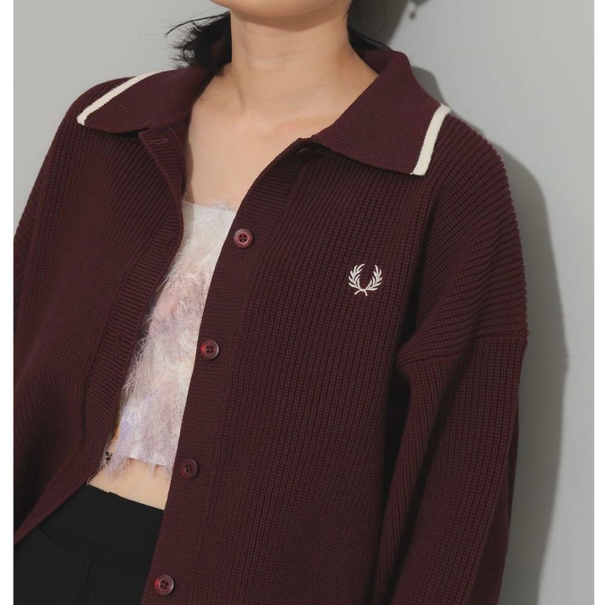 Ray BEAMS【別注】FRED PERRY / Tipped Collar Cardigan|Yahoo Ray BEAMS【別注】FRED PERRY / Tipped Collar Cardigan|Yahoo