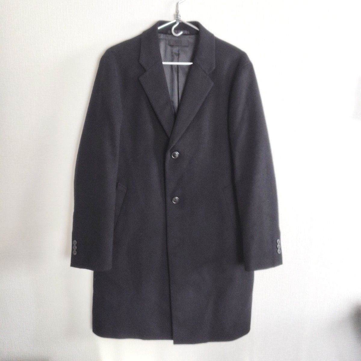 美品】UNIQLO ユニクロ チェスターコート カシミヤ混 メンズ S 美品】UNIQLO ユニクロ チェスターコート カシミヤ混 メンズ S
