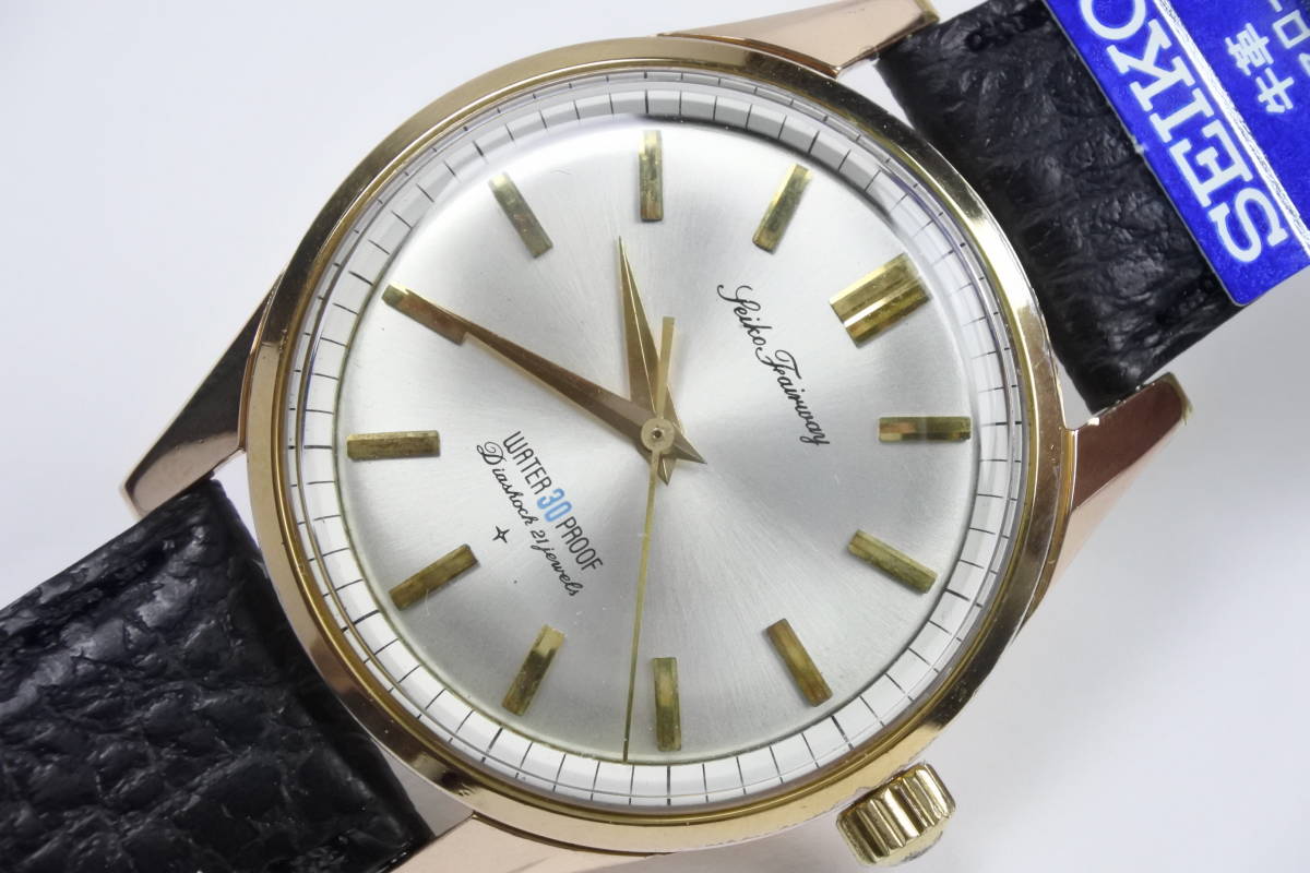 ☆☆☆1960年代国産名機 SEIKO Fairway ２１石 手巻紳士腕時計 純正ベルト 極珍美品_画像3