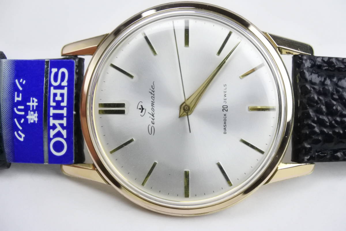 ☆☆☆ 未使用　1960年代名機　SEIKO　 SEIKOMATIC ２０石 高級自動巻紳士時計　純正ベルト 極珍美品