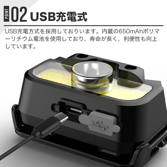 2個(gè)セット 進(jìn)化版XPG LED COBLED ヘッドライト 7モード調(diào)光 充電式ヘッドランプ