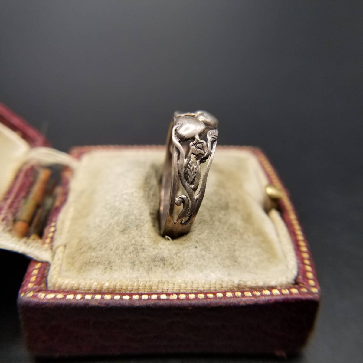SE Heart. дерево. реальный растения образец открытый Work 925 серебряный Vintage кольцо серебряный кольцо ... узор ювелирные изделия цветочный Y21-I