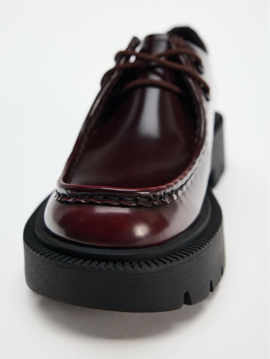 タグ有 未使用品】ZARA レースアップシューズ ローファー 39 25 タグ有 未使用品】ZARA レースアップシューズ ローファー 39 25