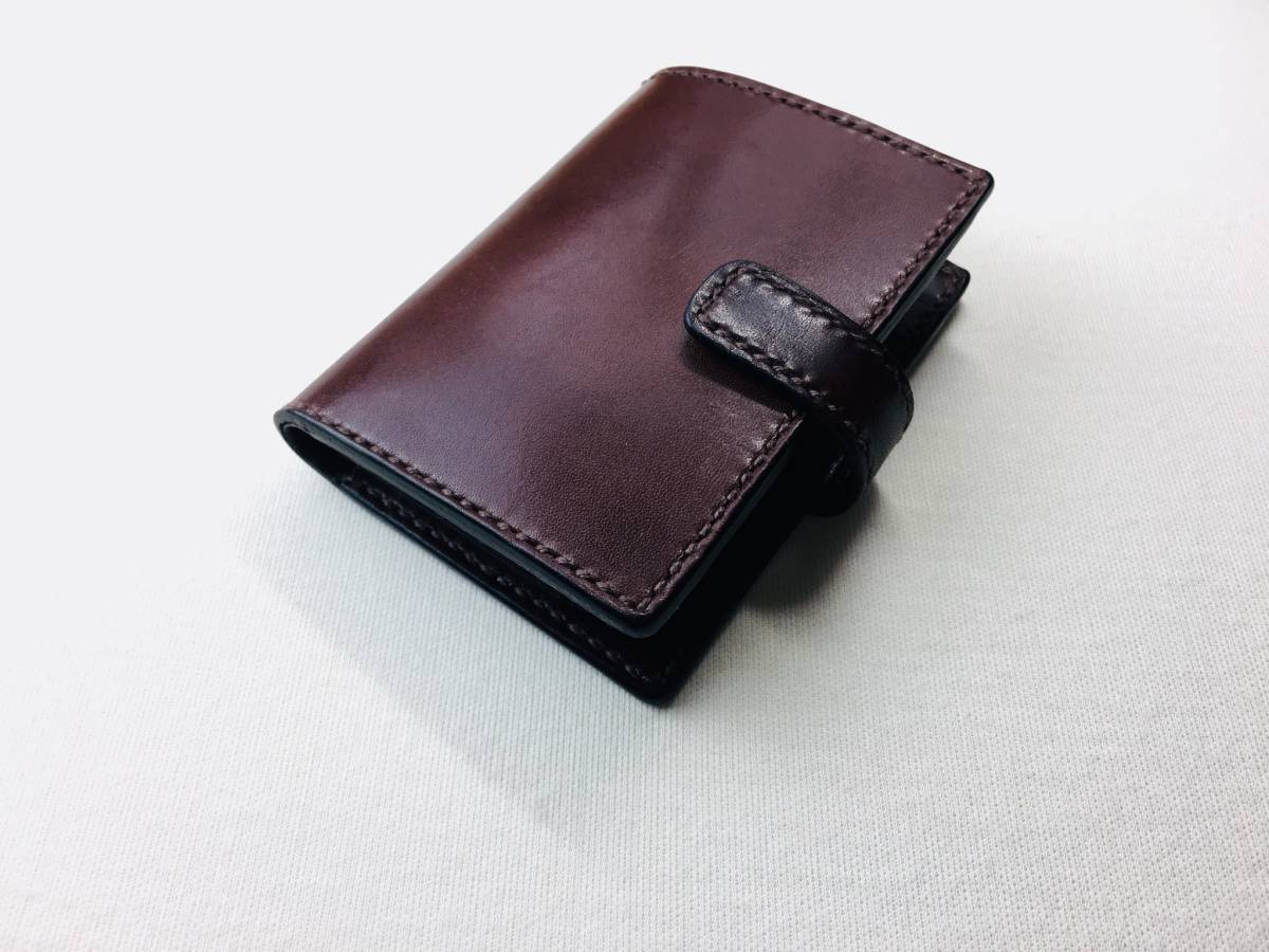 【手縫】チョコ色本革二つ折り財布
