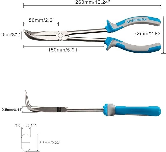 有ると便利☆SPEEDWOX 超ロングホースプライヤー 90° 先曲がり
