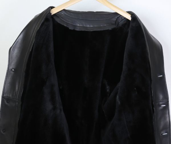  finest quality LOEWE Loewe ska nji navi a sheared mink fur liner leather sheep leather trench coat black 48 b1644
