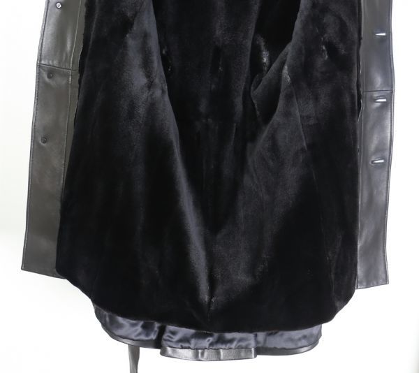  finest quality LOEWE Loewe ska nji navi a sheared mink fur liner leather sheep leather trench coat black 48 b1644