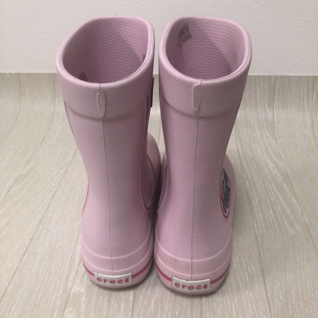 crocs クロックス ジュニア 女の子 長靴 ながぐつ レインブーツ ピンク ハローキティ サイズJ3 21cm 美品_画像5