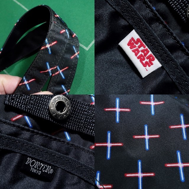 * Porter ZOZO Town limitation STAR WARS Star Wars light Saber pattern nylon made tote bag S black beautiful goods!!!*