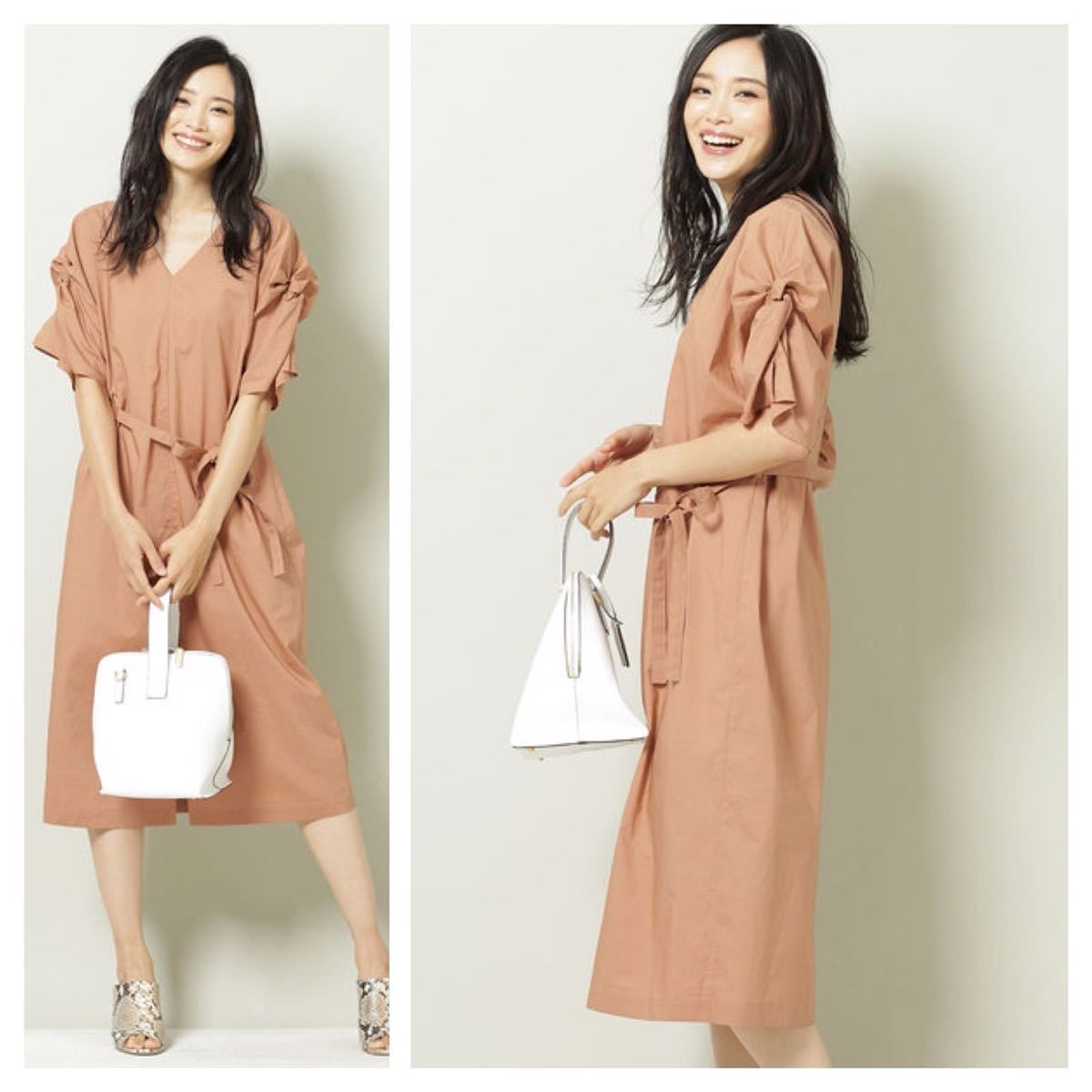 新品 ナノユニバース ツイストスリーブ ワンピース 定価12100円 38_画像1