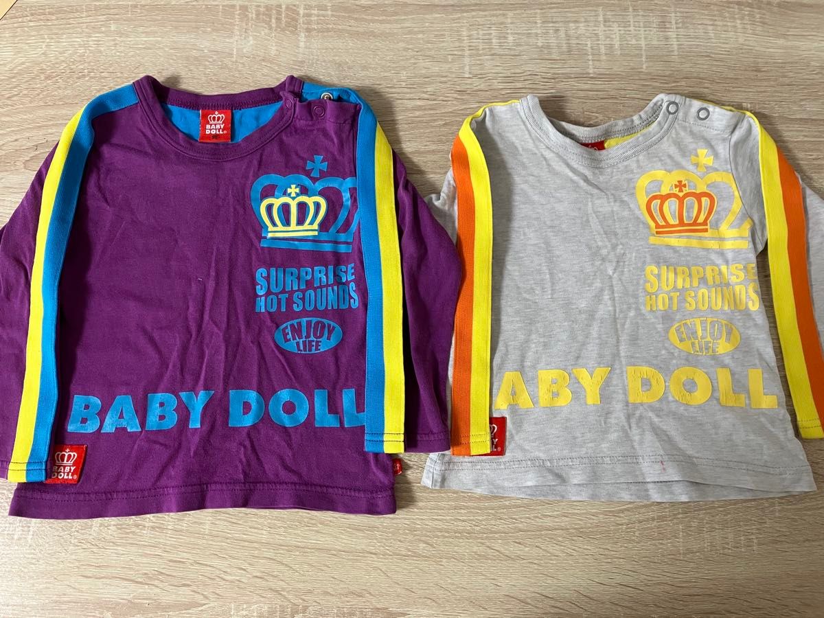 BABY DOLL トップス　長袖Tシャツ ロンT 80cm 90cm２枚セット