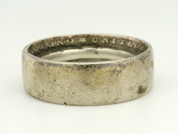 1921 year Vintage silver made Morgan dala-US 1 dollar coin hand made ring American America antique Morgan silver coin 26 number ring 