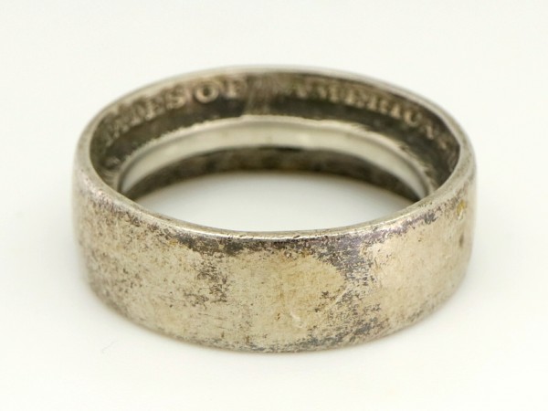 1921 year Vintage silver made Morgan dala-US 1 dollar coin hand made ring American America antique Morgan silver coin 26 number ring 