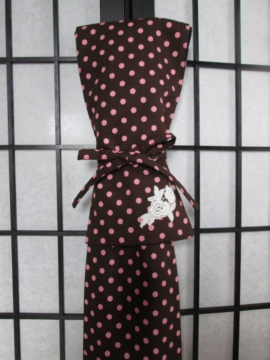 *A-176* postage included! fencing stick sack ( dot F- chocolate pink ) shoulder belt attaching!