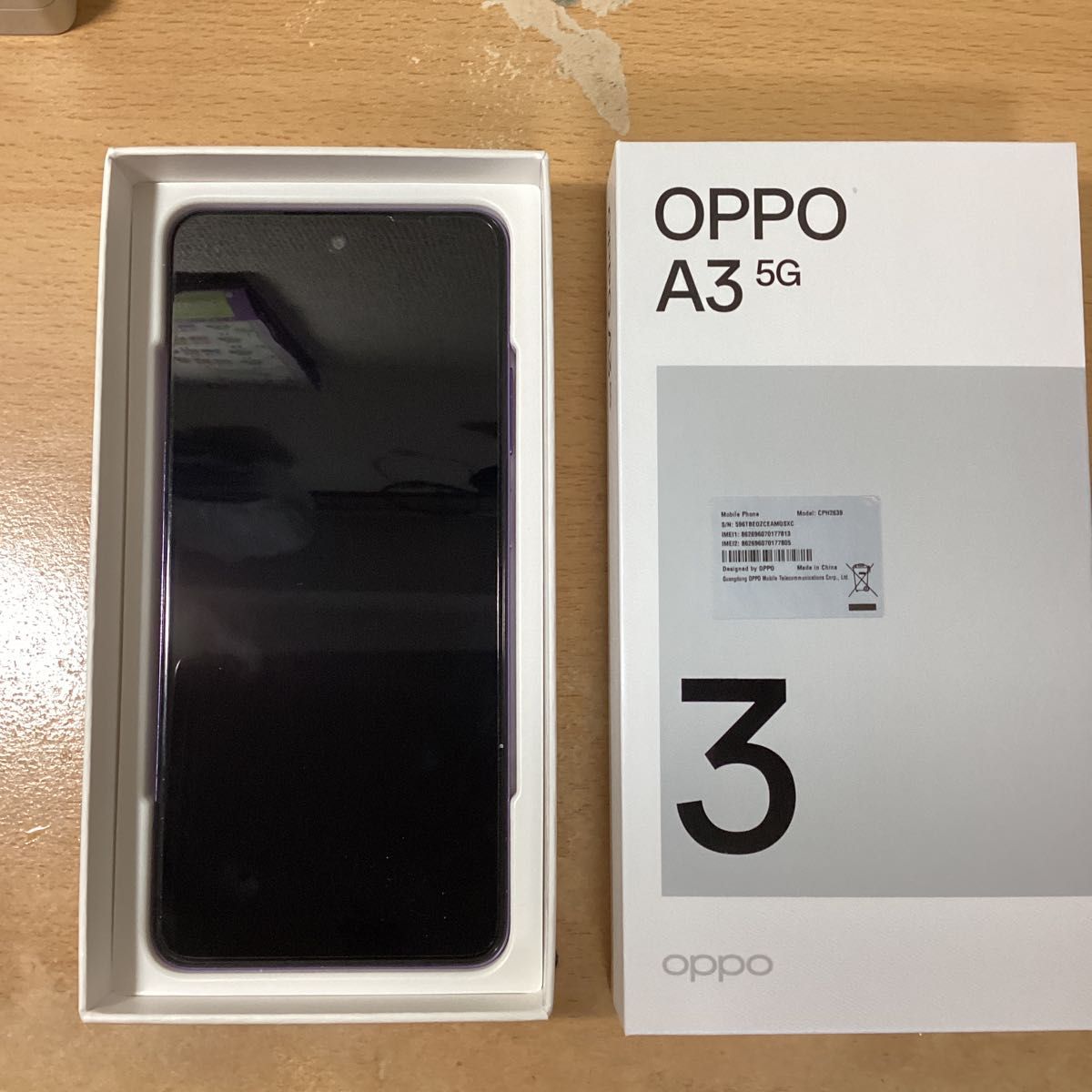 oppoA3 5G パープル 4GB 128GB ケース付 未使用に近い simフリー oppoA3 5G パープル 4GB 128GB ケース付 未使用に近い simフリー