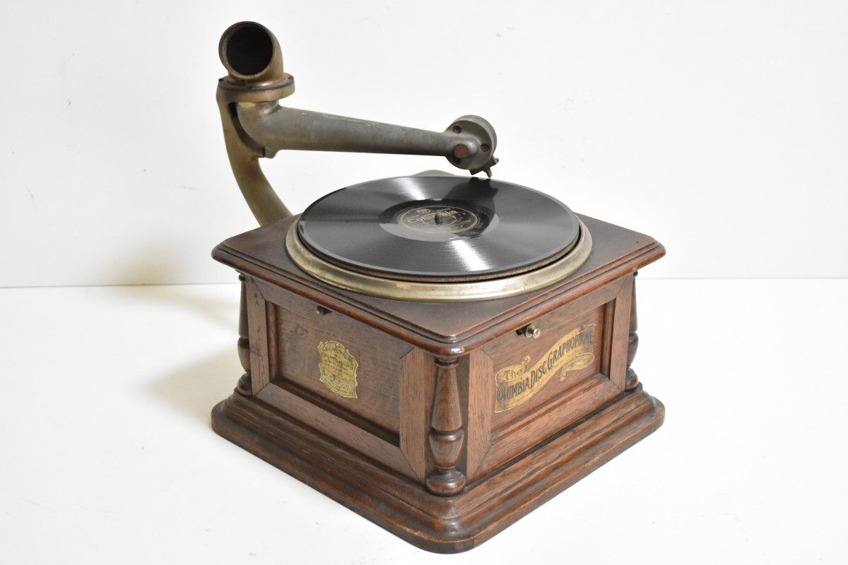 動作品 The COLUMBIA DISC GRAPHOPHONE 卓上 蓄音機 ラッパ付 動作品 The COLUMBIA DISC GRAPHOPHONE 卓上 蓄音機 ラッパ付